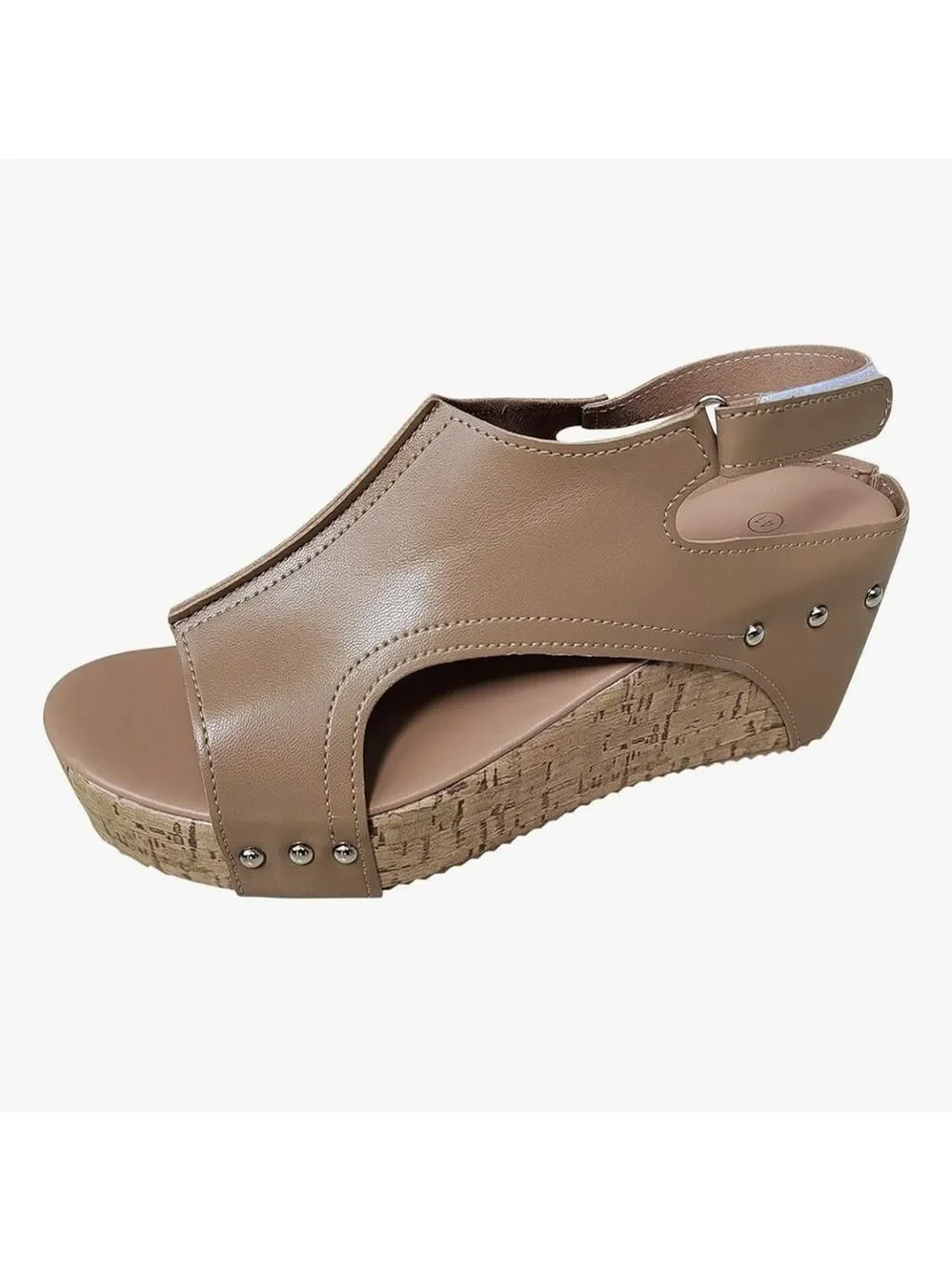 Stylish Wedge Sandals in Caramel - Picture 4 of 15